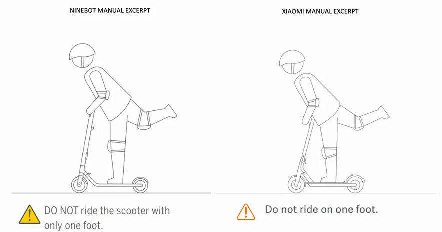 usar patinetes eléctricos manualmente empujando a pie